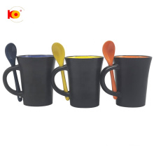 Wholesale Matte Black 8oz Ceramic Chalk Writable Mug